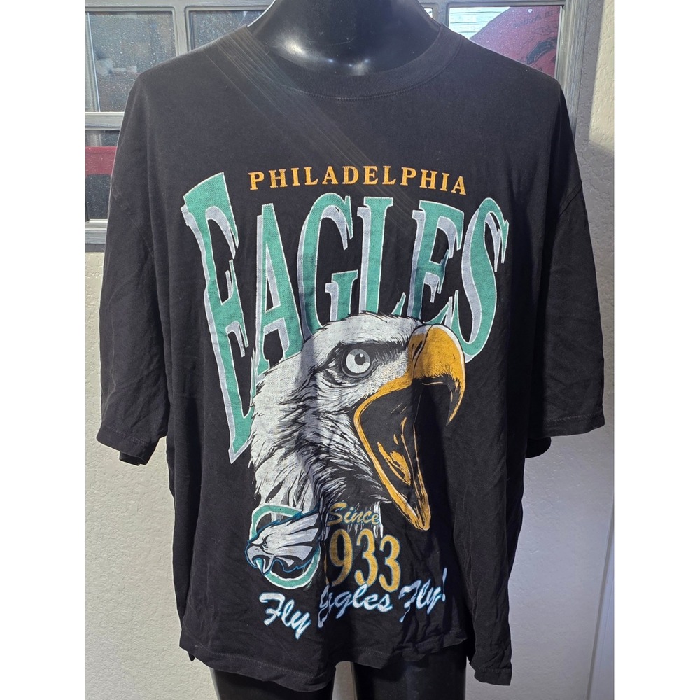 NFL Team Apparel Philadelphia Eagles Graphic T-Shirt Black XXXL Fly Eagles Fly